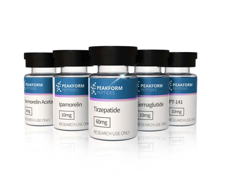 Product Images showing PeakForm's Peptide Collection