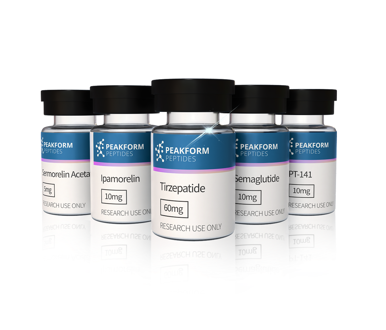 Product Images showing PeakForm's Peptide Collection